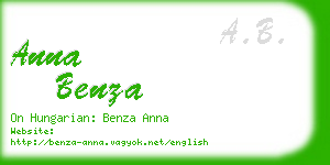 anna benza business card